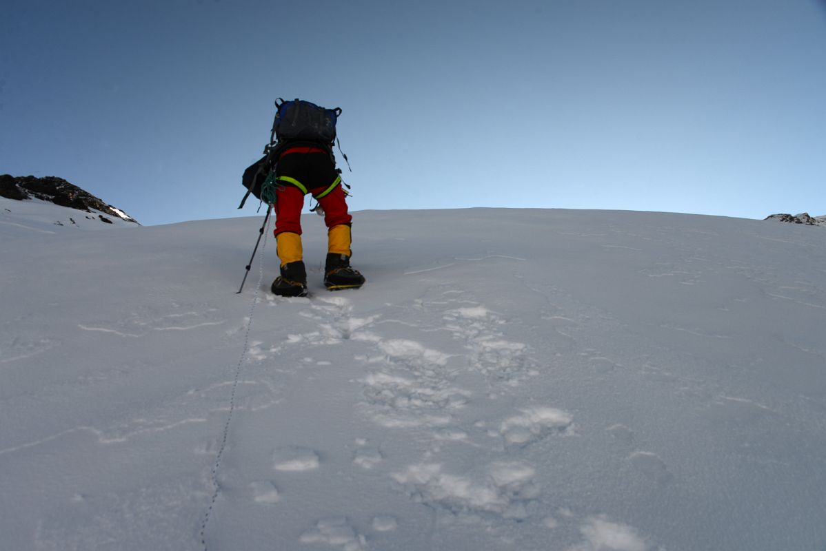 16 Climbing Sherpa Lal Singh Tamang Leads The Last Few Metres To The Top Of The Slope 6694m Above Lhakpa Ri Camp I On The Climb To The Summit 